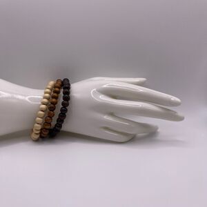 Nordstrom Men's Brown Beaded Bracelet 3 PCS. Set